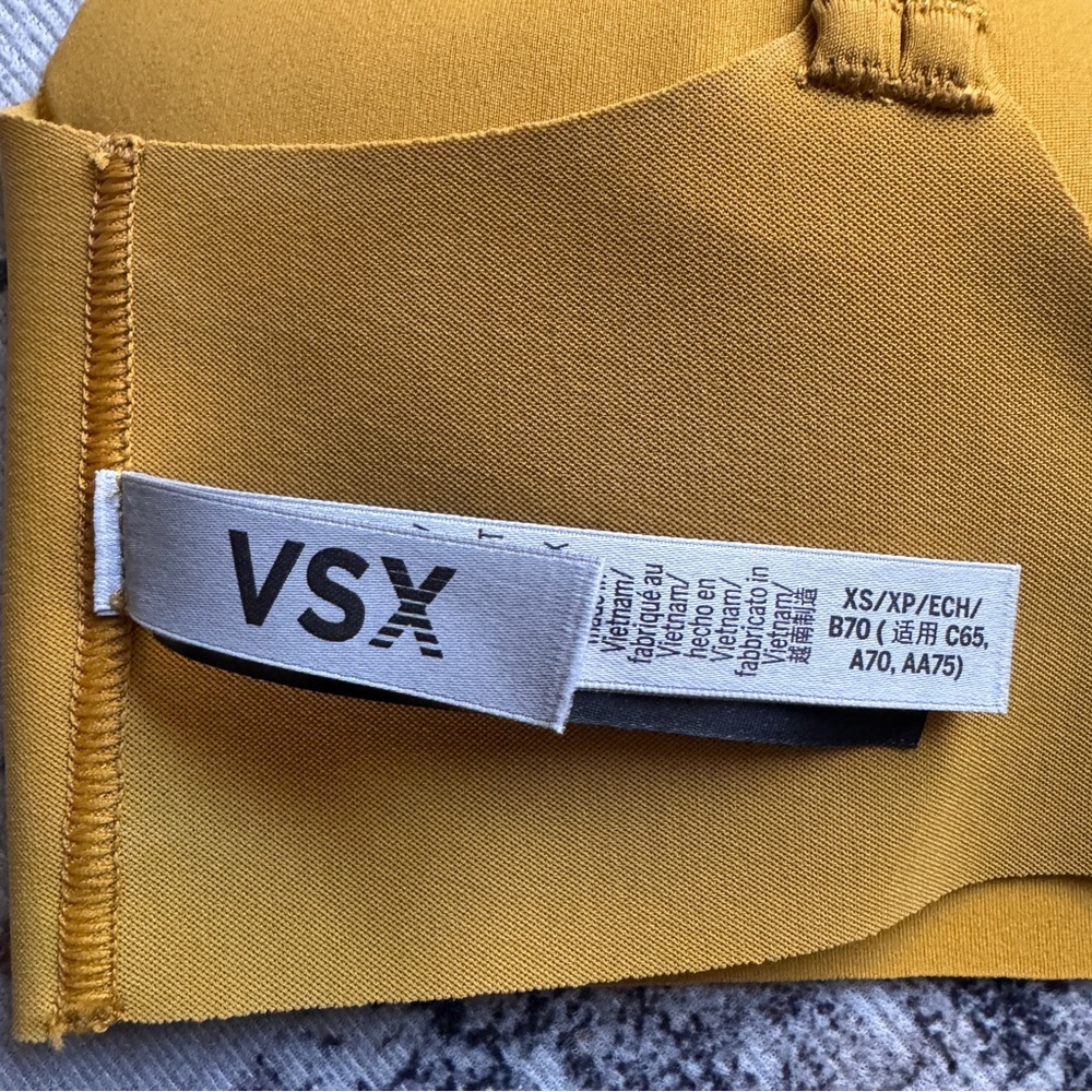 Victorias Secret VSX Elevate Strappy-Comfort Sports Bra - Extra Small - Gold - Picture 6 of 9
